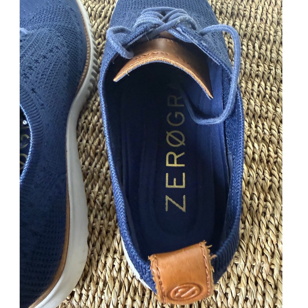Cole Haan Zerogrand Oxford Mens 11.5 Blue Knit Wingtip Dress Sneakers C27569 - Picture 6 of 10
